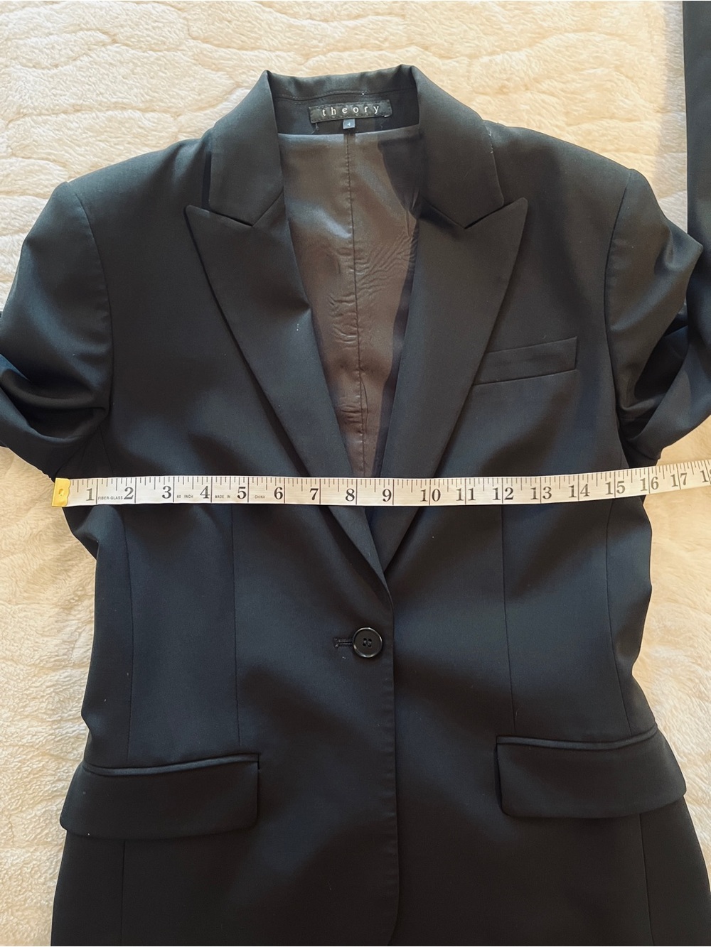 Theory Black Tailored Single-Button
Classic Suit Blazer Jacket Size 4 - Picture 6 of 11